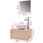 Preview: 4-tlg. Badmöbel-Set mit Waschbecken und Wasserhahn Beige