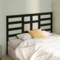 Preview: Bett-Kopfteil Schwarz 146x4x104 cm Massivholz Kiefer