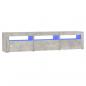 Preview: TV-Schrank mit LED-Leuchten Betongrau 180x35x40 cm