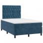 Preview: Boxspringbett mit Matratze & LED Dunkelblau 120x200 cm Samt