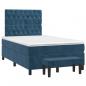 Preview: Boxspringbett mit Matratze Dunkelblau 120x200 cm Samt