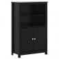 Preview: Badschrank BERG Schwarz 69,5x34x110 cm Massivholz Kiefer