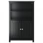 Preview: Badschrank BERG Schwarz 69,5x34x110 cm Massivholz Kiefer