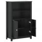 Preview: Badschrank BERG Schwarz 69,5x34x110 cm Massivholz Kiefer