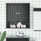 Preview: ARDEBO.de - Bad-Wandschrank BERG Schwarz 69,5x27x71,5 cm Massivholz