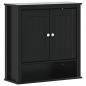Preview: Bad-Wandschrank BERG Schwarz 69,5x27x71,5 cm Massivholz