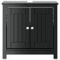Preview: Waschbeckenunterschrank BERG Schwarz 60x34x59 cm Kiefernholz