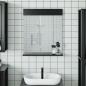 Preview: ARDEBO.de - Badspiegel mit Ablage BERG Schwarz 60x12x70 cm Massivholz