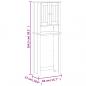 Preview: Toilettenschrank BERG Schwarz 60x27x164,5 cm Massivholz