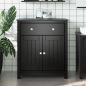 Preview: ARDEBO.de - Badschrank BERG Schwarz 69,5x34x80 cm Massivholz Kiefer