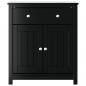Preview: Badschrank BERG Schwarz 69,5x34x80 cm Massivholz Kiefer