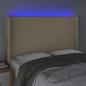 Preview: LED Kopfteil Creme 147x16x118/128 cm Stoff