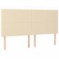 Preview: Boxspringbett mit Matratze Creme 200x200 cm Stoff