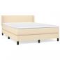 Preview: Boxspringbett mit Matratze Creme 140x200 cm Stoff