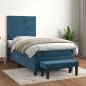 Preview: ARDEBO.de - Boxspringbett mit Matratze Dunkelblau 90x190 cm Samt  
