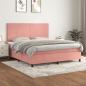 Preview: ARDEBO.de - Boxspringbett mit Matratze Rosa 180x200 cm Samt