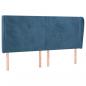 Preview: Kopfteil mit Ohren Dunkelblau 163x23x118/128 cm Samt