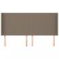 Preview: Kopfteil mit Ohren Taupe 163x16x118/128 cm Stoff