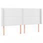 Preview: LED Kopfteil Weiß 203x16x118/128 cm Kunstleder