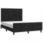 Preview: Bettgestell mit Kopfteil Schwarz 140x190 cm Samt
