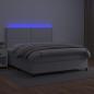 Preview: Boxspringbett mit Matratze & LED Weiß 180x200 cm Kunstleder