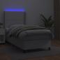 Preview: Boxspringbett mit Matratze & LED Weiß 100x200 cm Kunstleder