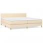 Preview: Boxspringbett mit Matratze Creme 200x200 cm Stoff