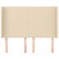 Preview: Kopfteil mit Ohren Creme 147x16x118/128 cm Stoff