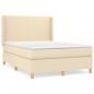 Preview: Boxspringbett mit Matratze Creme 140x200 cm Stoff