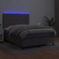 Preview: Boxspringbett mit Matratze & LED Grau 140x200 cm Kunstleder