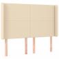 Preview: Boxspringbett mit Matratze & LED Creme 140x190 cm Stoff