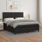 Preview: ARDEBO.de - Boxspringbett mit Matratze Schwarz 180x200 cm Kunstleder