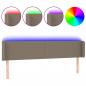 Preview: LED Kopfteil Taupe 163x16x78/88 cm Stoff
