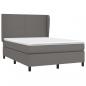 Preview: Boxspringbett mit Matratze Grau 140x190 cm Kunstleder