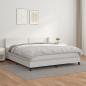 Preview: ARDEBO.de - Boxspringbett mit Matratze Weiß 180x200 cm Kunstleder