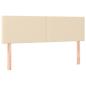 Preview: Boxspringbett mit Matratze & LED Creme 140x200 cm Stoff