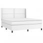 Preview: Boxspringbett mit Matratze Weiß 180x200 cm Kunstleder