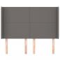 Preview: Kopfteil mit Ohren Grau 147x16x118/128 cm Kunstleder