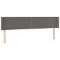 Preview: LED Kopfteil Grau 183x16x78/88 cm Kunstleder