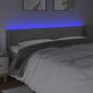Preview: LED Kopfteil Grau 183x16x78/88 cm Kunstleder