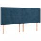 Preview: LED Kopfteil Dunkelblau 203x16x118/128 cm Samt