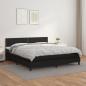 Preview: ARDEBO.de - Boxspringbett mit Matratze Schwarz 160x200 cm Kunstleder