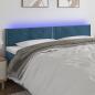 Preview: ARDEBO.de - LED Kopfteil Dunkelblau 180x5x78/88 cm Samt