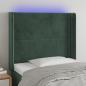 Preview: ARDEBO.de - LED Kopfteil Dunkelgrün 93x16x118/128 cm Samt