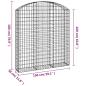 Preview: Gabione mit Hochbogen 150x30x160/180 cm Verzinktes Eisen