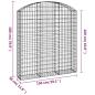 Preview: Gabione mit Hochbogen 150x30x160/180 cm Verzinktes Eisen