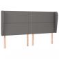 Preview: Kopfteil mit Ohren Grau 163x23x118/128 cm Kunstleder