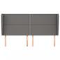 Preview: Kopfteil mit Ohren Grau 163x23x118/128 cm Kunstleder