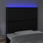 Preview: LED Kopfteil Schwarz 80x5x118/128 cm Kunstleder