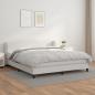 Preview: ARDEBO.de - Boxspringbett mit Matratze Weiß 160x200 cm Kunstleder